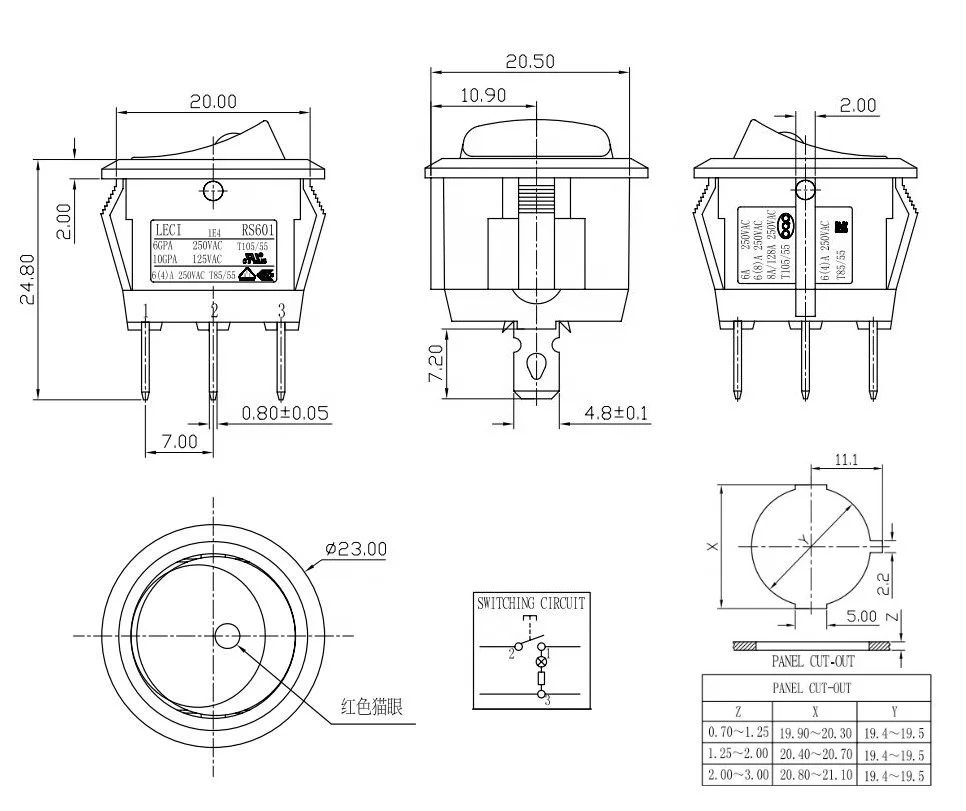 ON/OFF 12V Sakelar Dot Rocker Bundar Sakelar Toggle Lampu LED Tahan Air