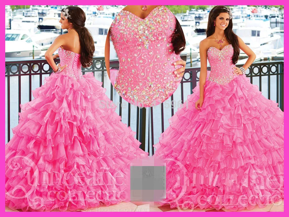 Vestidos de baile de 15 anos vestido de baile de baile rendas até robe de bal babados querida cristal 2019 quinceanera vestidos organza