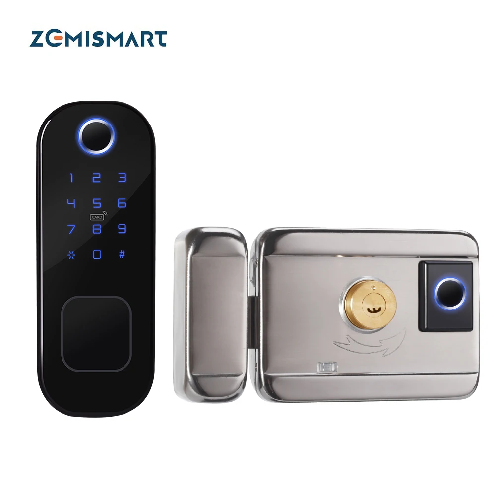 

Zemismart Tuya WiFi Smart Lock Double Side Fingerprint Security Door Lock Wireless and Biometric Locks Encryption with Keys