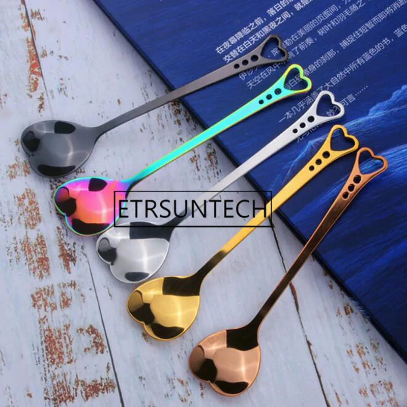 

200pcs Stainless Steel Heart Shape Coffee Spoon Kitchen Accessories Dessert Sugar Stirring Spoons Teaspoon Dinnerware