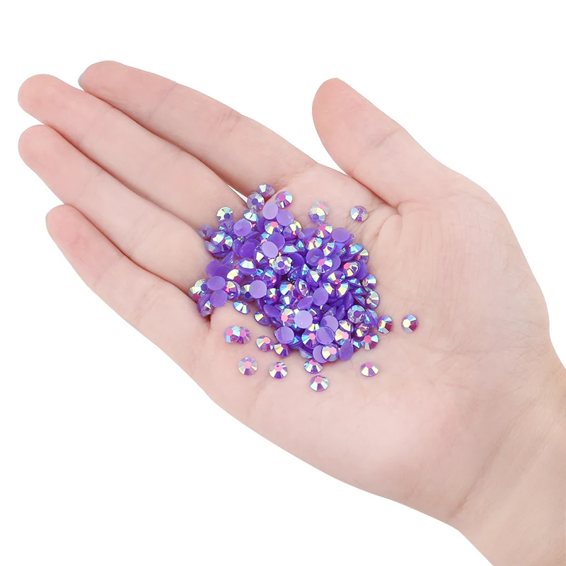 QIAO Candy Color AB 10000pieces/bag 4mm Flatback Resin Rhinestones for Nail Art Mobile Phone Diy