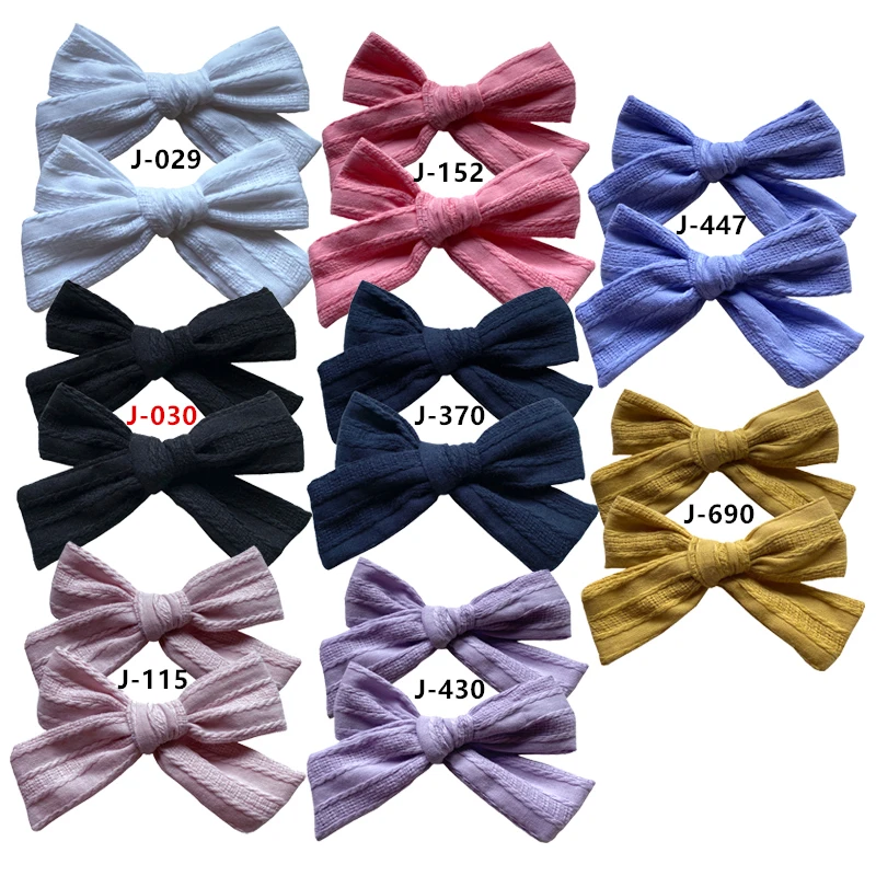 Jacquard Cotton fabric Hair bows Baby Girls hand knot hairbow clips Barrettes Hairgrips Headwear Hair Accessories