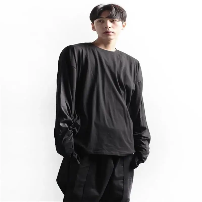 Men's Long Sleeve Spring And Summer New Yamamoto Style Casual Loose Irregular Open Sleeve Large Size Long Sleeve T-Shirt