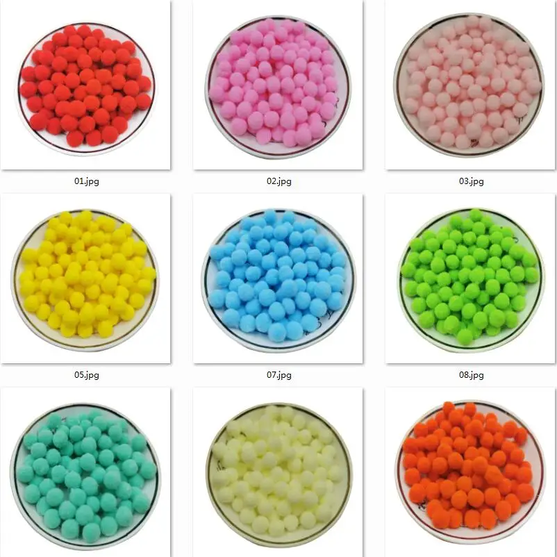 300 Uds. Mini pompón de 10mm, pompones multicolores suaves, bola de peluche esponjosa, juguetes para niños, decoración navideña hecha a mano,