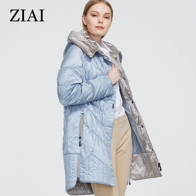 ZIAI 2021 Women Middle Length Jacket Winter Cotton Parka Female Warm Graceful Lines Perfect Quality Factory Quality Coat AM-5810