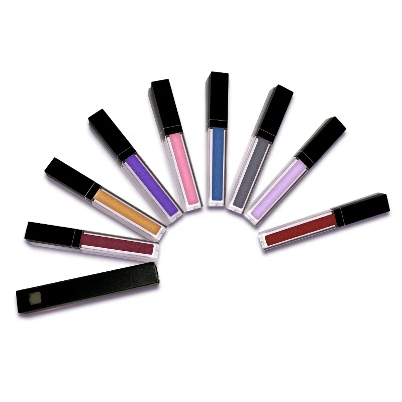 Private Label Matte Lip Gloss 49 Color Black Tube Organic Waterproof Matte Lip Gloss