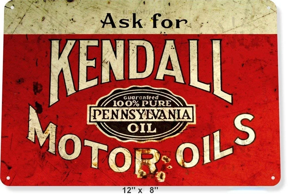 Tin Sign 8x12 Inch Kendall Motor Oil Gas Garage Auto Shop Retro Metal Oil Decor B725 Tin Sign Iron PainTing