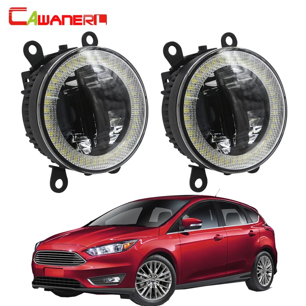 

Cawanerl For Ford Focus MK2 MK3 2004-2015 Car LED Bulb Fog Light Daytime Running Light Angel Eye DRL 3000LM 12V 2 Pieces