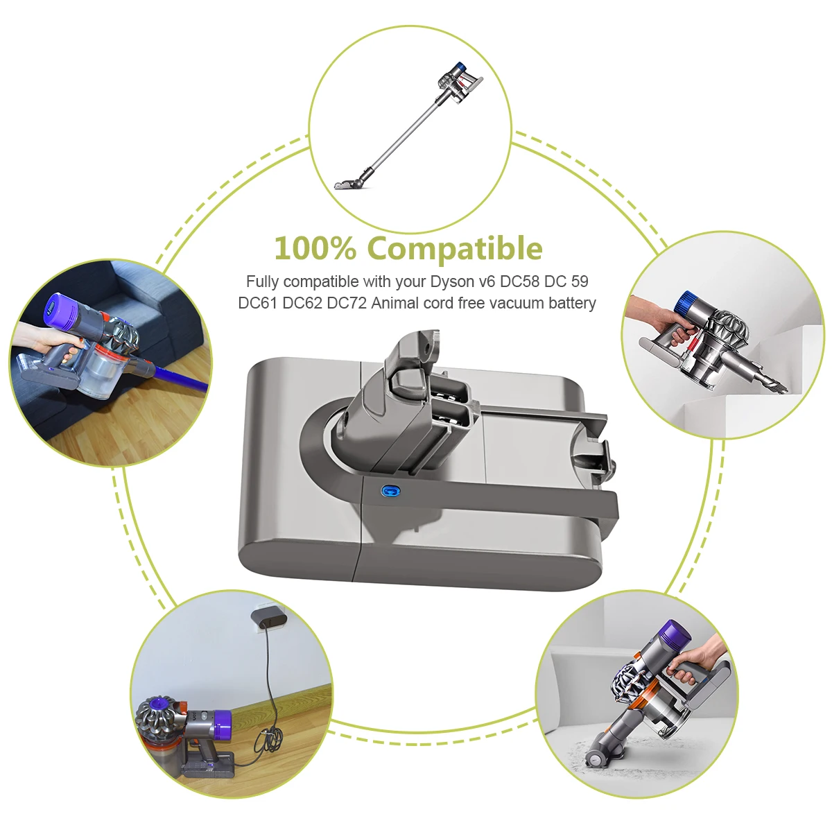 BATTOOL V6 4,0 21,6 V batterie für Dyson V6 DC62 DC58 DC59 SV09 SV07 SV03 Staubsauger Ersatz batterie Li-Ion батарейки