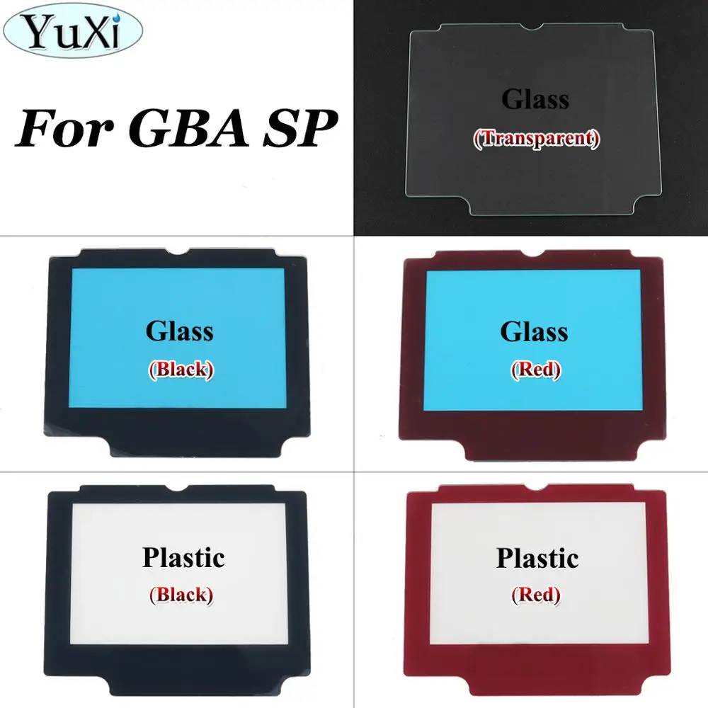 YuXi 1pcs For GBA SP Plastic/Glass Screen Replacement Plastic Glass Display Protector Lens for Nintend for Gameboy Advance SP