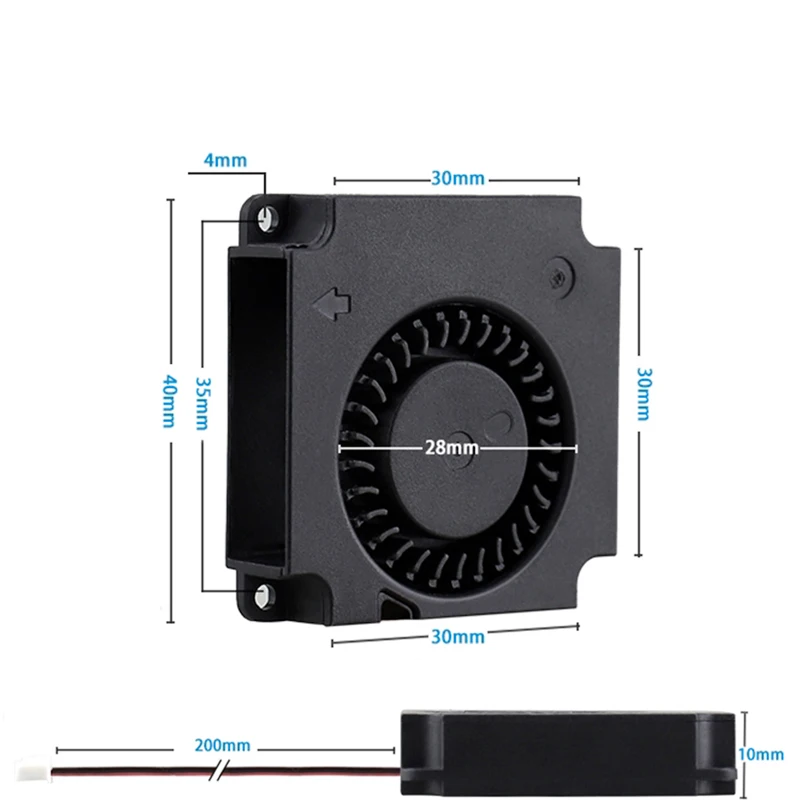 Вентилятор для 3D-принтера Gdstime, 40 мм, 4 см, 24 В постоянного тока, 4010, аксессуары для охлаждения принтера, Турбовентилятор постоянного тока, Радиальные Вентиляторы 40x40x10 мм, 5 шт.