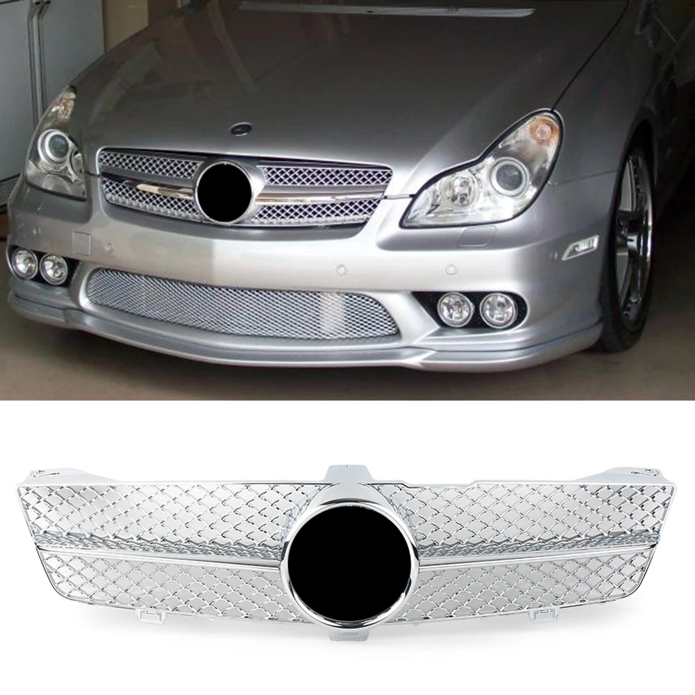 

W219 Car Front Grille Upper Grill For Mercedes Benz CLS-Class CLS63 CLS550 2008 2009 2010 2010 2011 w/ Emblem Chrome AMG look