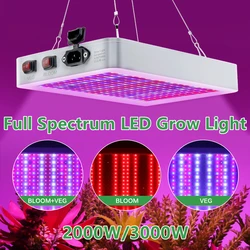 Lámpara LED para cultivo de plantas, luz de espectro completo de 220V, 110V, para invernadero, Bombilla para tienda de flores de interior