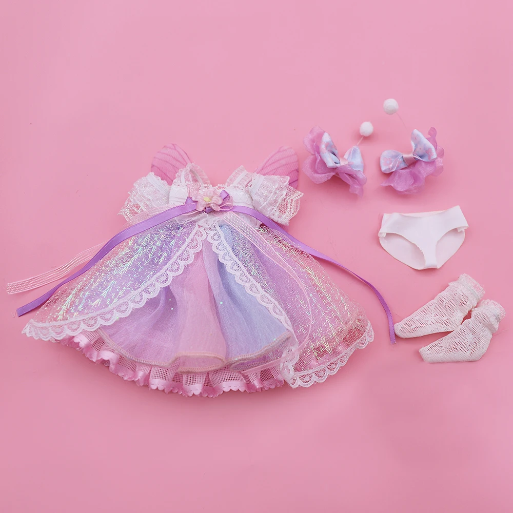 Dream Fairy 1/6 BJD Doll Clothes Little Angel Outfits for 28cm Ball Joint Dolls Including Clothes Shoes Underwear Headwear