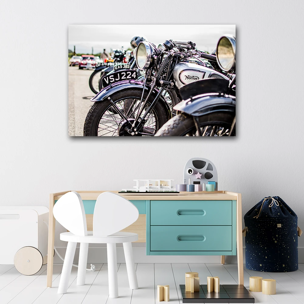 Modern Aesthetic Wall Art 1 Piece Canvas Painting Norton Classic Motorcycle Poster Prints Picture Room Decor