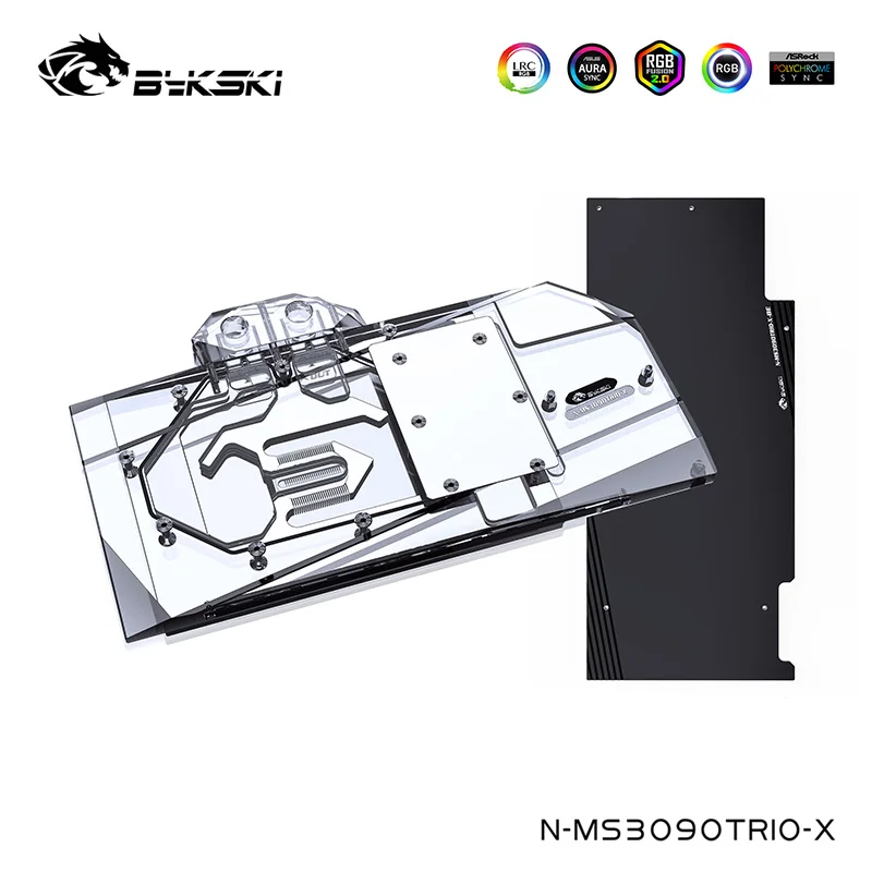 Bykski Watercooler For MSI Geforce RTX 3080,3080Ti GAMING/SUPRIM X TRIO 10G OC ,3090 24G ,Full Cover Water Block, N-MS3090TRIO-X