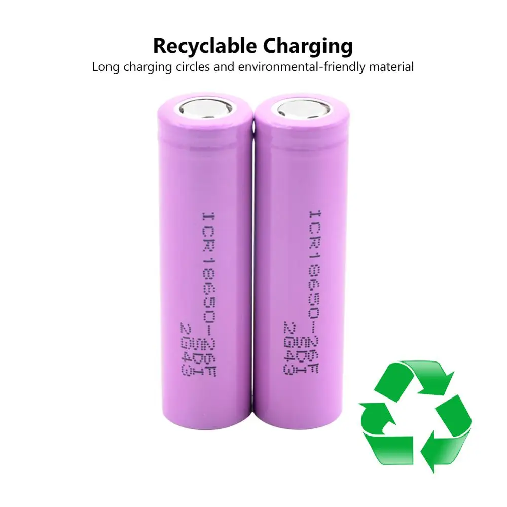 1/2/4/6/8/10 Pieces 3.7V Pink Rechargeable  ICR 18650-26F 2600mAh Li-ion Lithium Batteries   Flat-top 18650 Battery