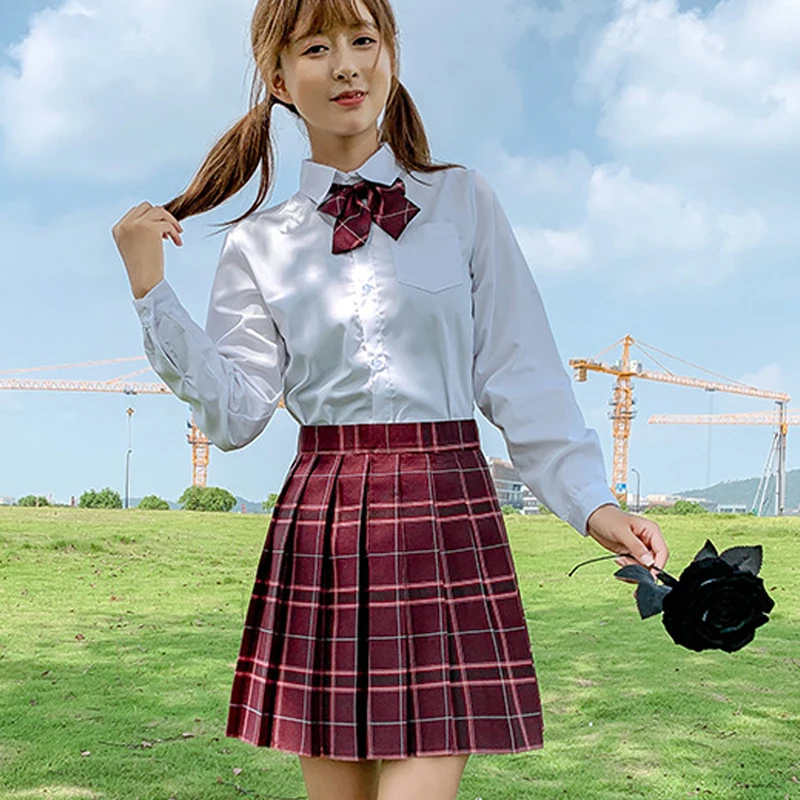 JK Skirt Summer 2021 Women's Skirts Campus Lovely Girl School Skirt Girls Checked Miniskirts Pleated Skirt D1214