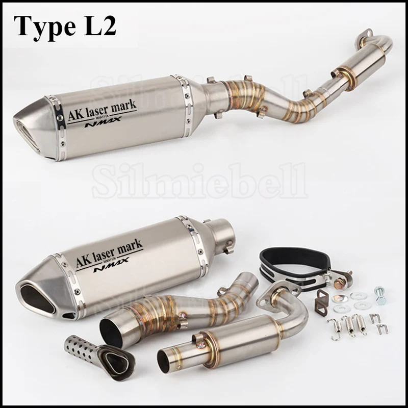 Motorcycle Exhaust Muffler laser AK Full System Slip on Escape Moto For Yamaha NMAX 125 NMAX 155 NMAX125 NMAX155 2015 2016 2017