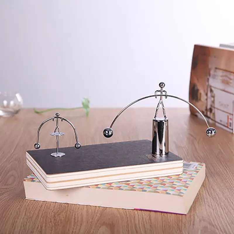 Creative Balance Perpetual Home Motion Pendulum Table Toy Iron Office Newton Man Weightlifting Decoration