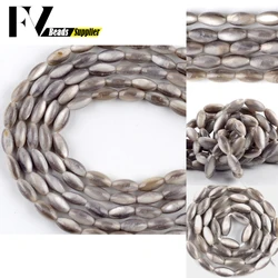 5*10mm Natural Shell Stone Beads Rice Grey Shape Loose Spacer Beads For Jewelry Making Diy Bracelet Necklace Accessories 15inch
