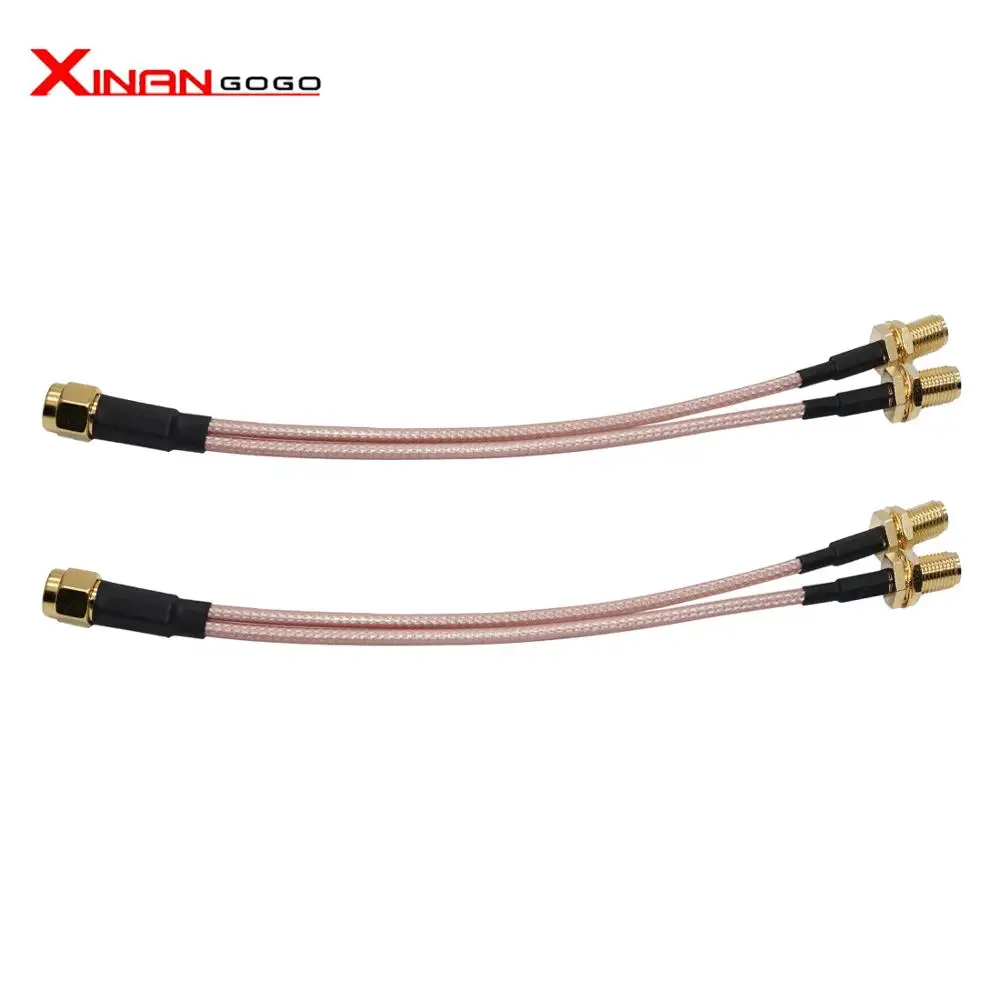 SMA Female to Y Type 2 X SMA Male Connector Splitter Combiner Cable Pigtail 1 to 2 SMA Cable RG 316 15CM