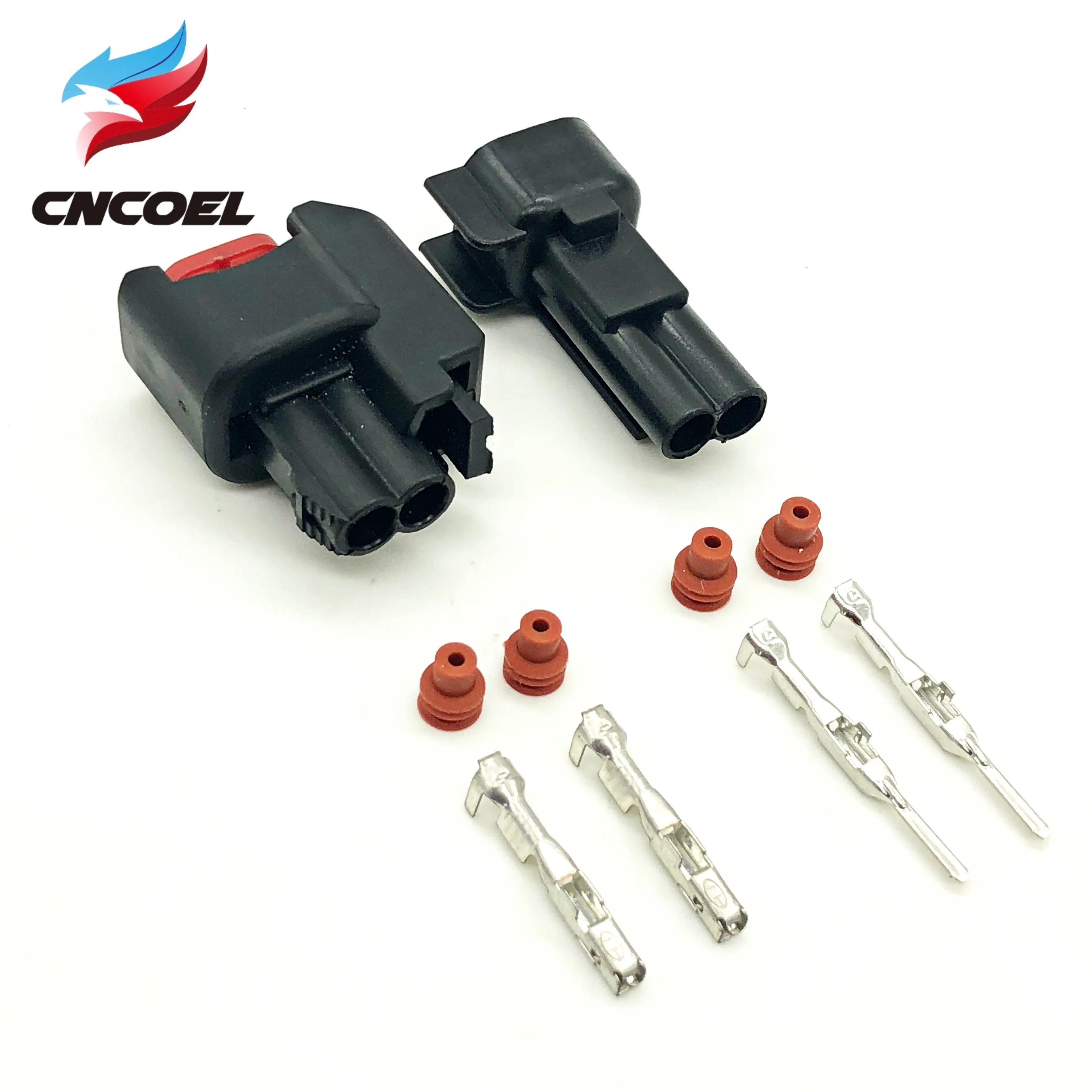 1set 2 Pin male and female ev6 ev14 USCAR Fuel Injector Pigtail Connectors  sr20det rb30 GTR FAST ls2 ls3 universal