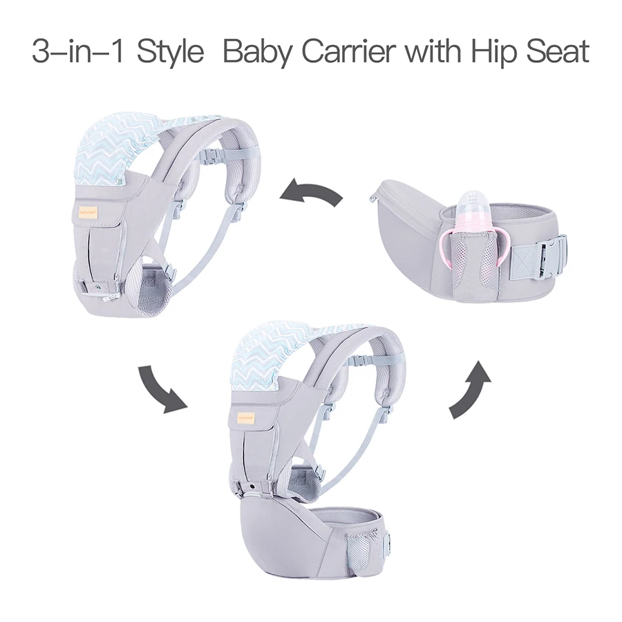 Baby carrier canguru, ergonômico, respirável, com alça, virado para a frente do bebê, recém-nascido, viagem de 0-48 meses, bolsa para bebê