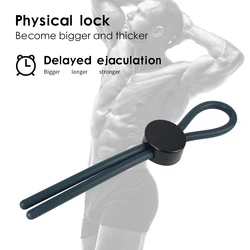 Adjustable Rope Penis Rings Sex Toys For Men Bdsm Cock Scrotum Lock Sperm Erection Ring Toys For Adult Male Sex Shop Cockring