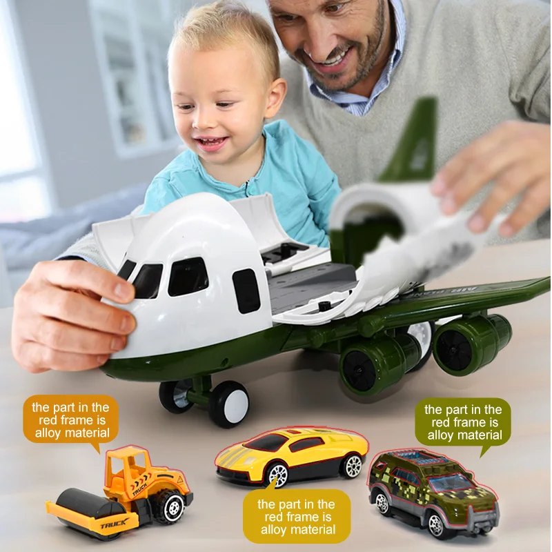 

Inertia Airplane Toys for Children Large Storage Transport Aircraft With Alloy Truck Truck Vehicle Kids Airliner Car Toy