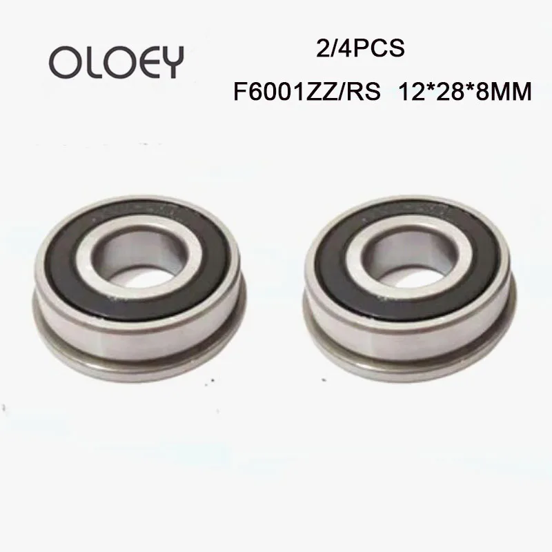 

2PCS Free Shipping Excellent Flange Bearing F6001 ZZ 2RS 12*28*8Mmm Flange Ball Bearing High Quality