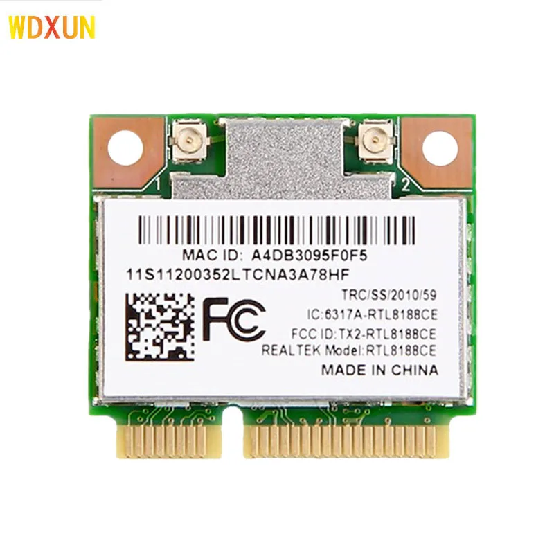 Cartão sem fio rtl8188ce do wifi para o portátil, acer, asus, toshiba, 150mbps, meio mini, pci-e, pci-e, rede, modelo 802.11bgn