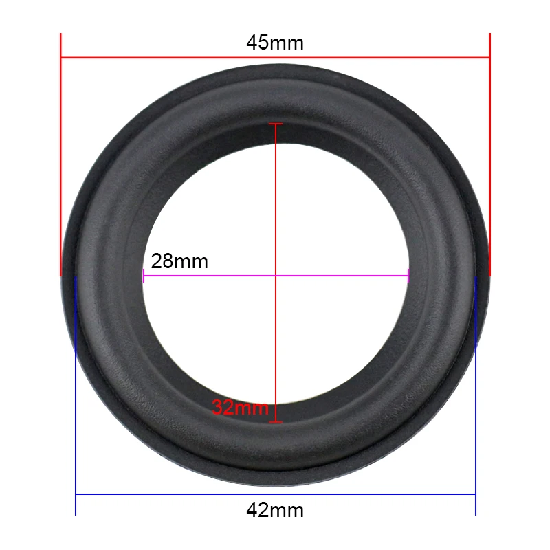 1.5 Inch 45mm Speaker Rubber Edge Repair 1.75 Inch Speaker Surround Accessories General Folding Edge DIY 2pcs