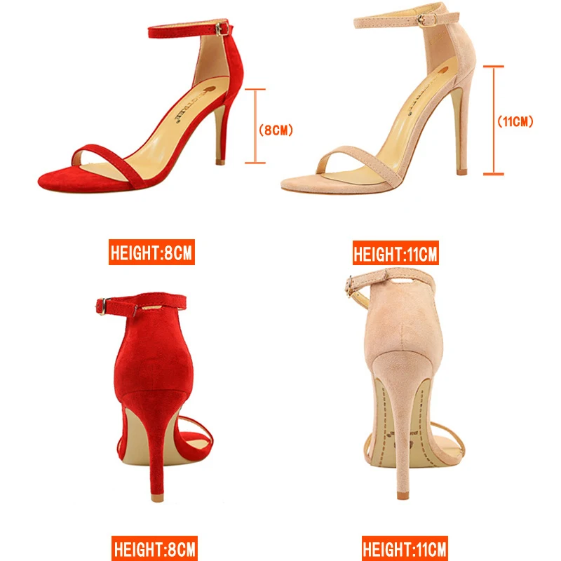 BIGTREE Shoes Super High Heels Suede Women Heels Open Toe Woman Pumps Sexy Party Shoes Stiletto Heels Summer Women Sandals 2023