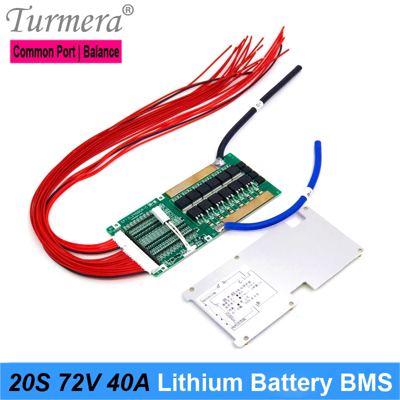 

Turmera 20S 72V 84V 40A BMS Lithium Battery Protected Board with Balance for 18650 21700 Electric Bike and E-Scooter Battery Use