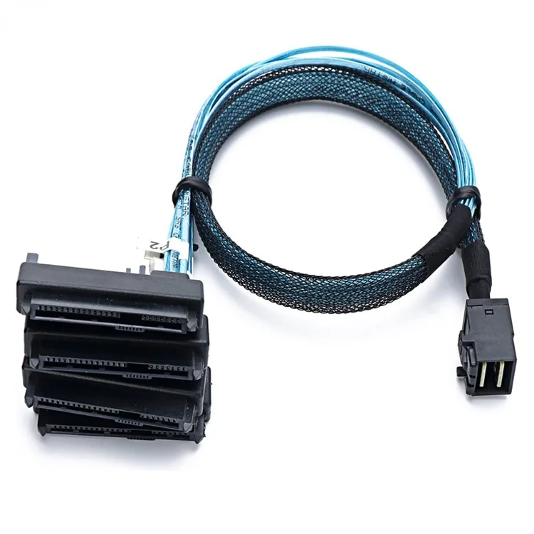 

SAS SATA Cables SFF-8643 To 4 SFF-8482 Internal Mini SAS HD to 4 29pin SFF-8482 connector with SAS 15pin Power Port 12GB/S Cable