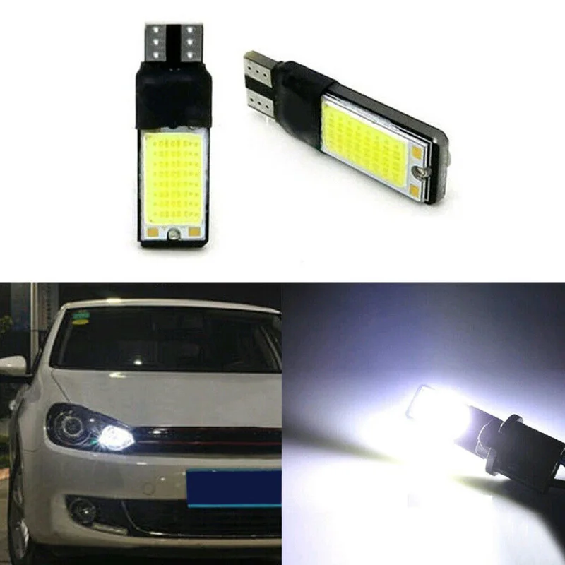 2Pcs Car Accessories 6W LED Lights Bright White COB-T10 Canbus Side Decorative Lamp T10 W5W 194 168 Wedge Signal Light Bulbs