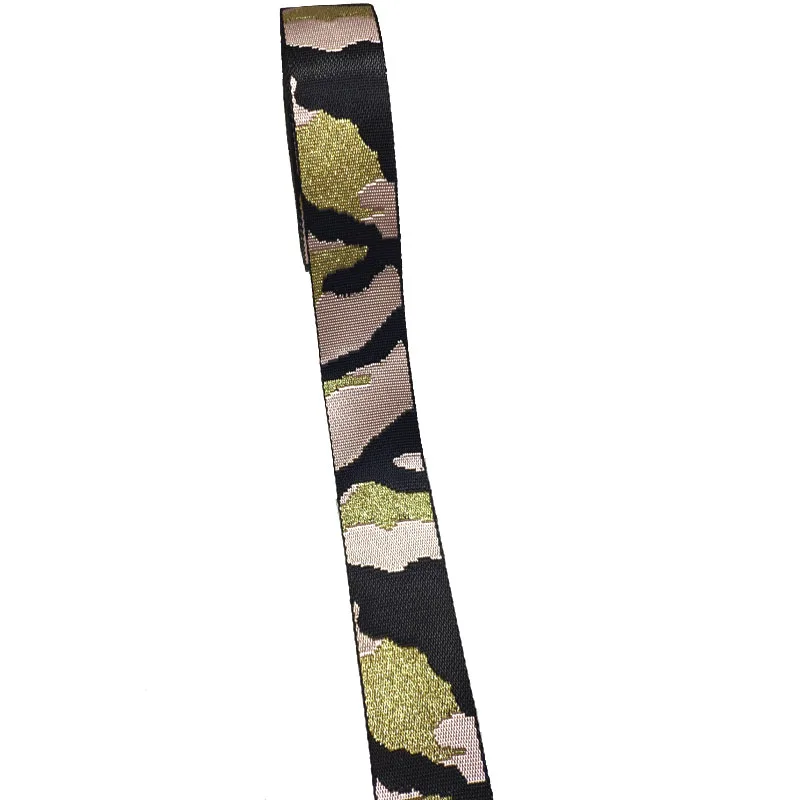 Camouflage Nylon Webbing Military Jacquard  With Camo Colorful 50mm Pink/Black/Green