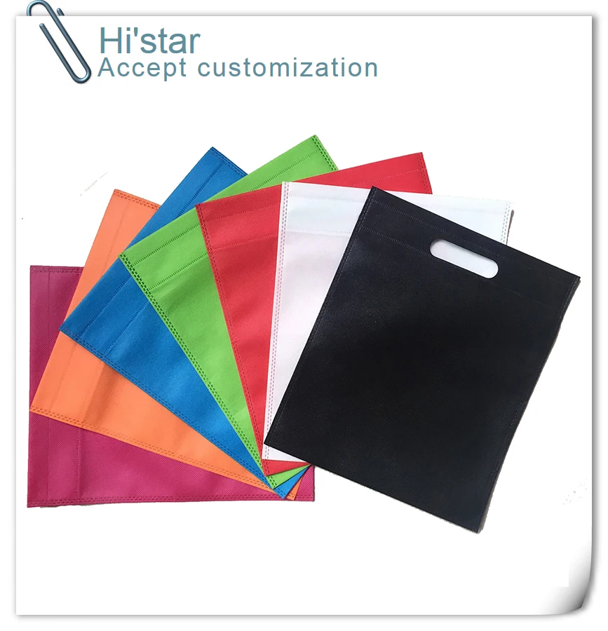 10 pcs Reusable Shopping Bag Large Capacity Solid Color Women Shoulder Tote Non-woven Environmental Shopping Handbag