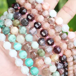 10mm natural stone faceted satellite shape garnet citrine tigher's eye kunzite moonstone aquamari crystal loose beads 7.5