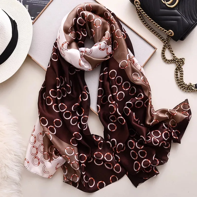 180*90cm Luxury Brand Women Scarf Summer Silk Shawl Lady Wrap Soft Female Europe Designer Beach Bandanna muffler  foulard