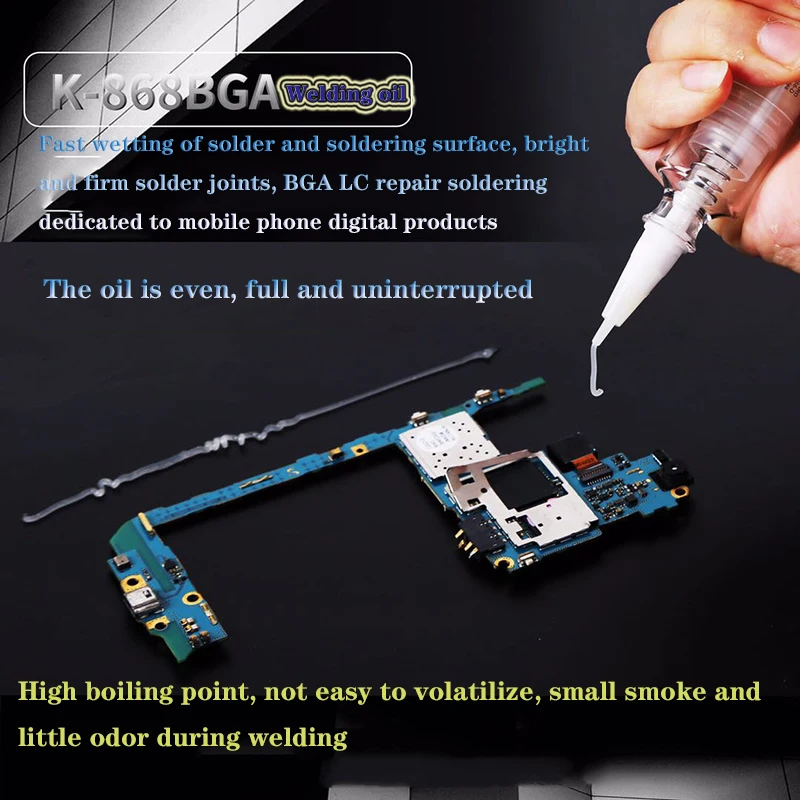 Kaisi BGA IC Repair Welding Soldering Paste For Mobile Phone Digital Devices Halogen-free Cleaning Free Welding Oil Lead-free