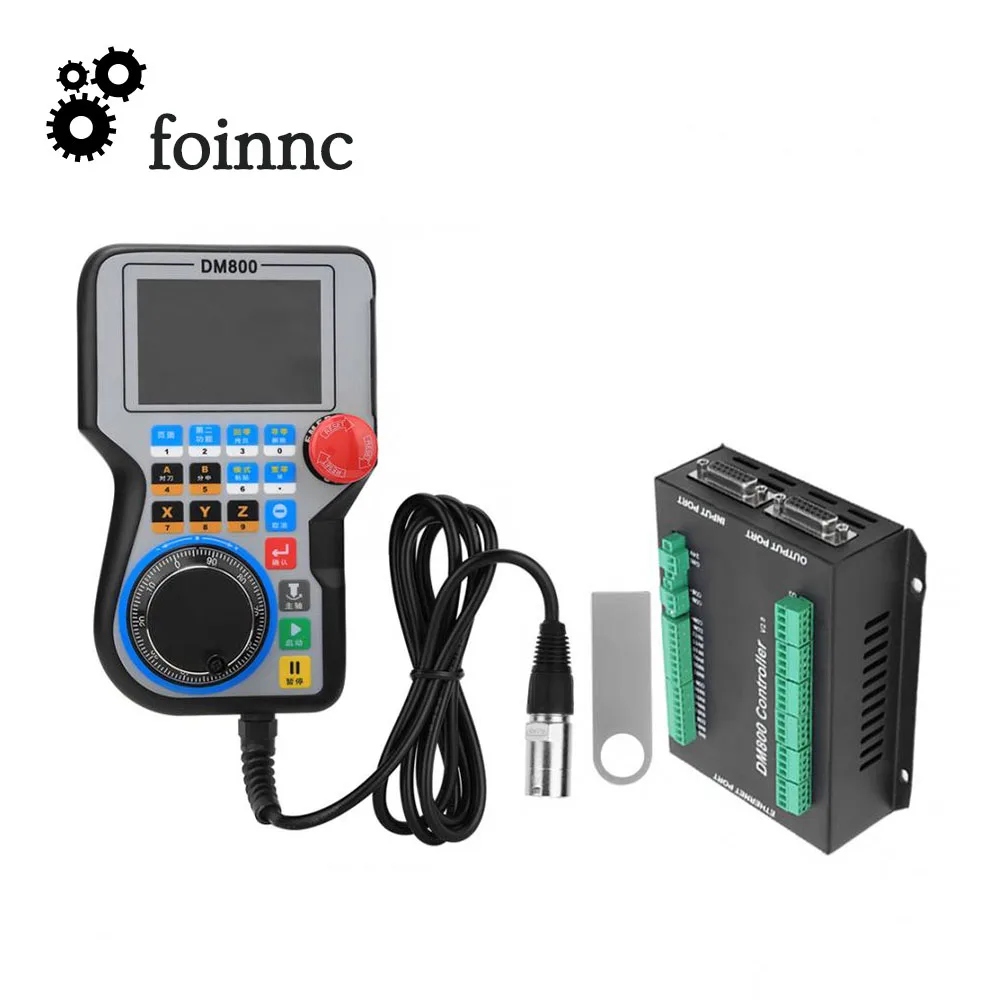 Imagem -03 - Cnc Handle Controller Dm800 Motion Control System Eixo 38 Polegadas Telas e Suporte Botão de Parada de Emergência Código g