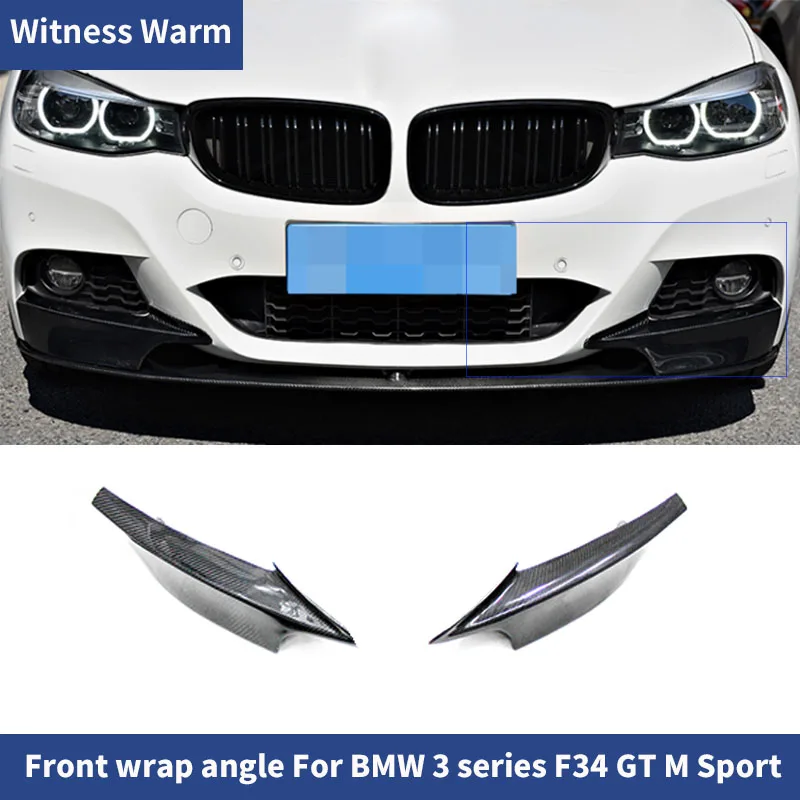 

For BMW 3 Series F34 GT M Sport 4-Door 2014 - 2017 Front Bumper Lip Spoiler Splitters Car wrap angle Carbon Fiber / FRP