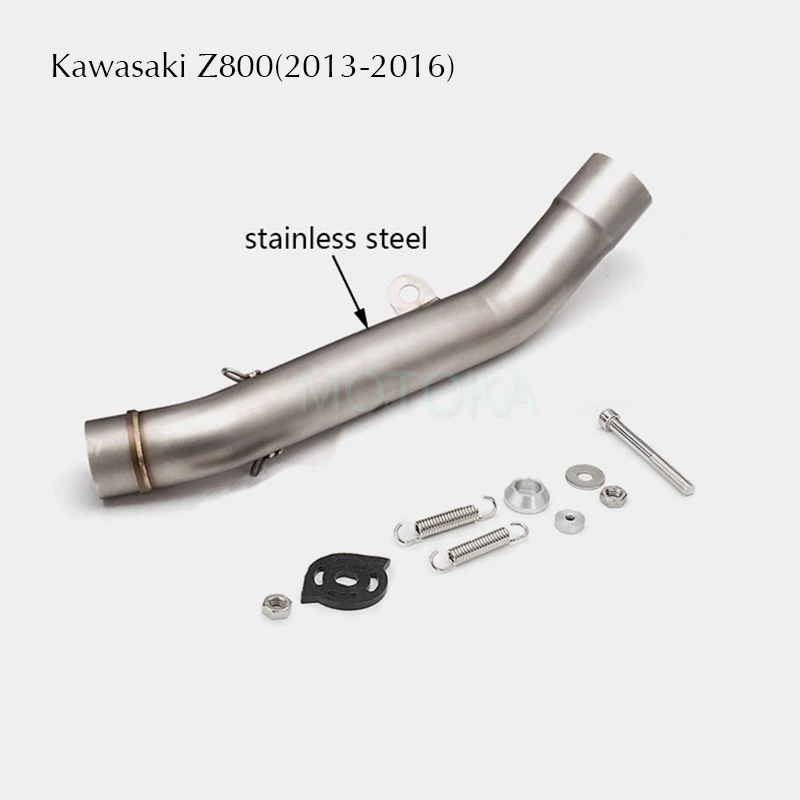 Universal Exhaust Pipe System Kawasaki Z800 2013 2014 2015 2016 Slip-on Middle Link Pipe Modified 51mm Mufflers Joint