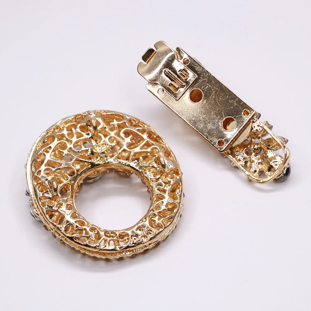 Good quality 87mm metal rhinestones button with sweater coat decoration button accessories DIY 5Pcs/Lot SP-0157
