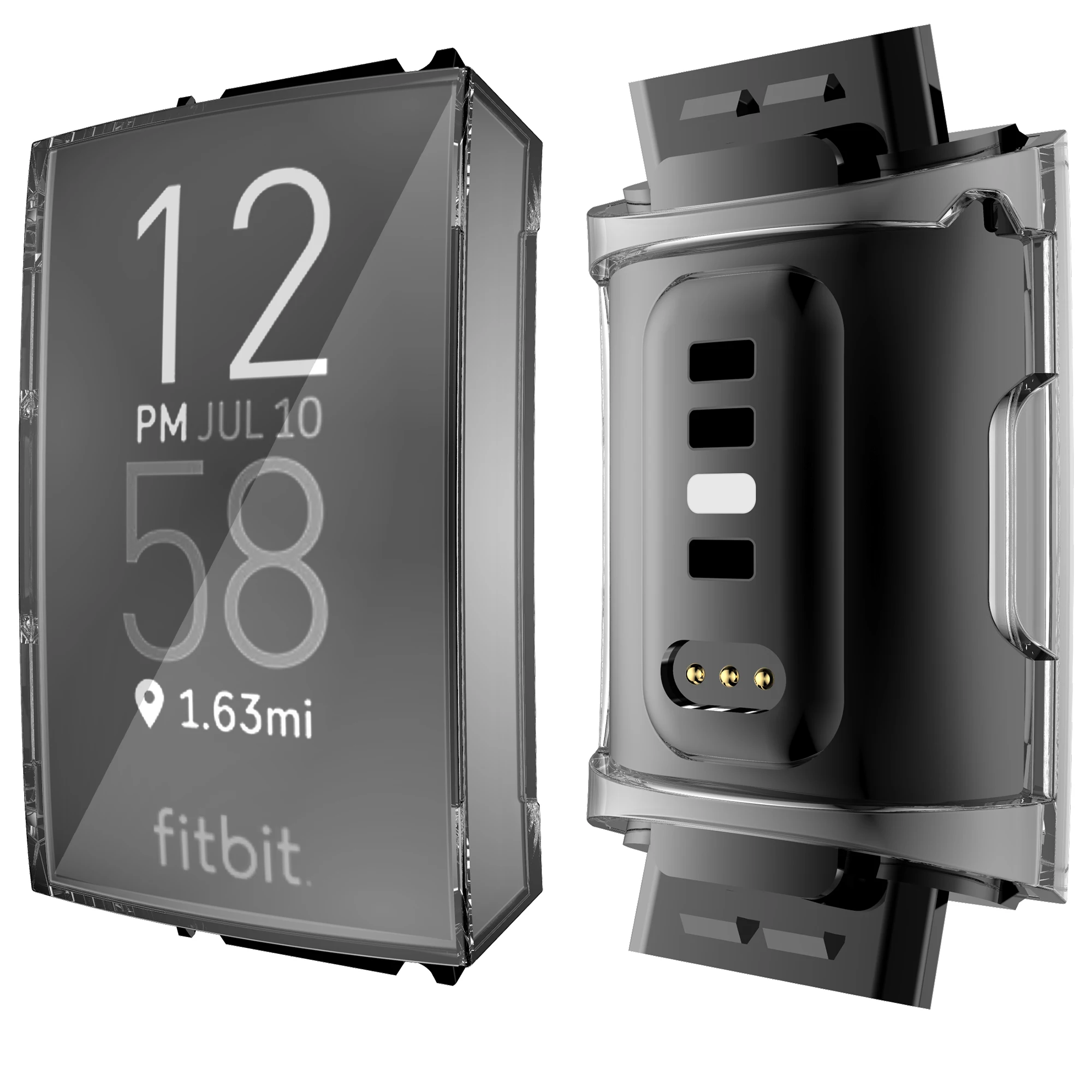 Fitbit Charge 4 3 tpuの保護ケースカバー,フルスクリーンプロテクター,メッキシェル,適合した保護ケース