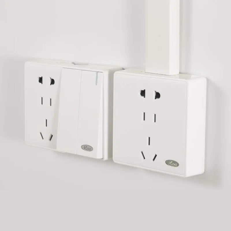 White Surface Mount Wall Switch Wall Socket 1Gang 2Gang 3Gang 4Gang 1Way 2Way 3Way 4Way Wall Switch 3Hole 5Hole 7Hole Socket