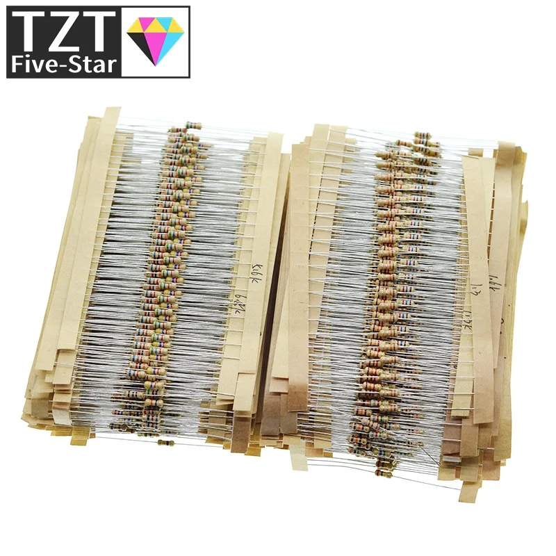 

3120pcs 156 Values 1 -10M Ohm 1/4W 5% Carbon Film Resistors Assortment Kit Electronic Components