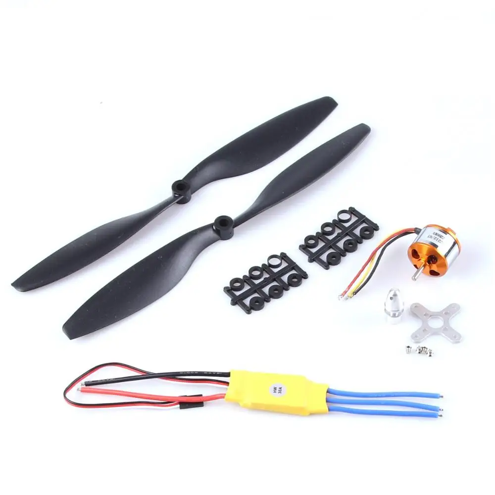 4set/lot A2212 1000KV 1400KV 2200KV Brushless Outrunner Motor +30A ESC+1045 Propeller Quad-Rotor Set for RC Aircraft Multicopter